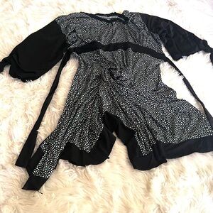 Butterfly turquoise and black color women  satin dress